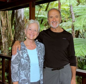 Volcano Rainforest Retreat Bed and Breakfast Owners Kathleen and Peter Golden