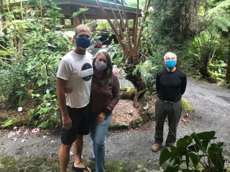 Guests with Peter wearing masks